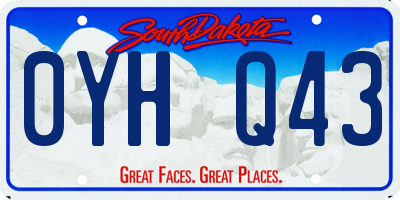 SD license plate 0YHQ43