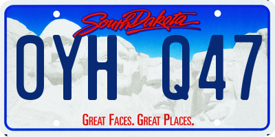 SD license plate 0YHQ47