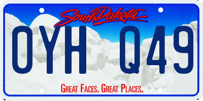 SD license plate 0YHQ49