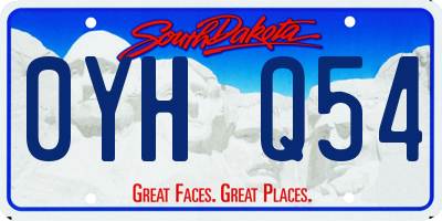 SD license plate 0YHQ54