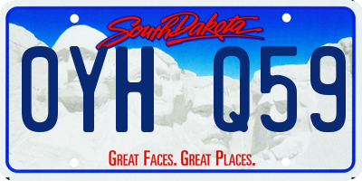 SD license plate 0YHQ59