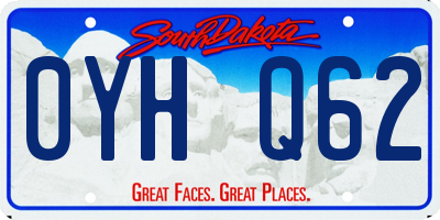 SD license plate 0YHQ62