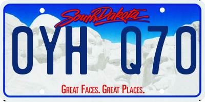 SD license plate 0YHQ70