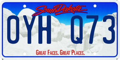 SD license plate 0YHQ73
