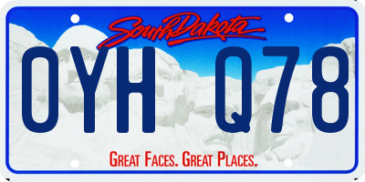 SD license plate 0YHQ78