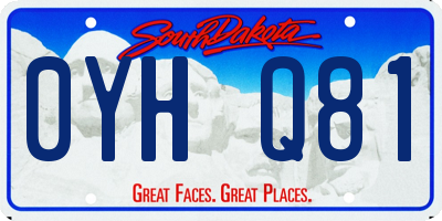 SD license plate 0YHQ81
