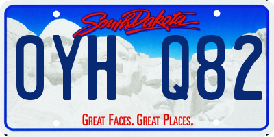 SD license plate 0YHQ82