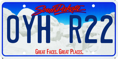 SD license plate 0YHR22