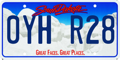 SD license plate 0YHR28