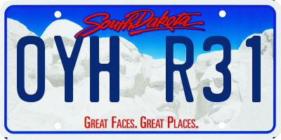 SD license plate 0YHR31