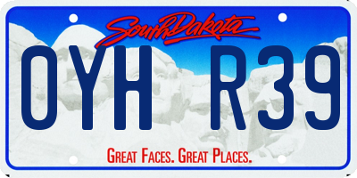 SD license plate 0YHR39