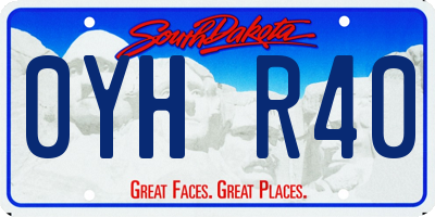 SD license plate 0YHR40