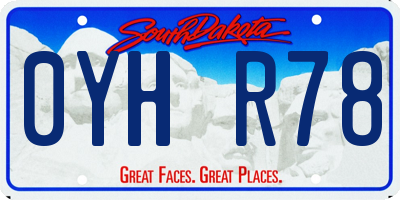 SD license plate 0YHR78