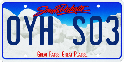 SD license plate 0YHS03