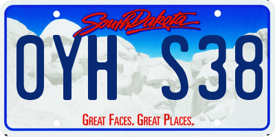 SD license plate 0YHS38