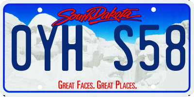 SD license plate 0YHS58