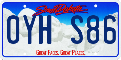 SD license plate 0YHS86