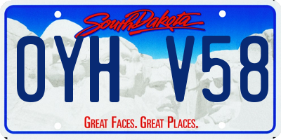 SD license plate 0YHV58