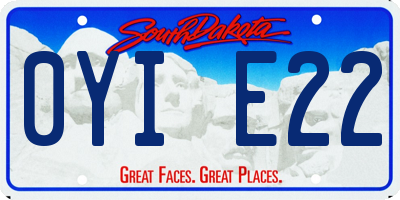SD license plate 0YIE22