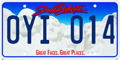 SD license plate 0YIO14