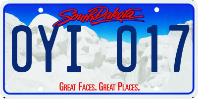 SD license plate 0YIO17