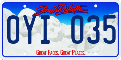 SD license plate 0YIO35