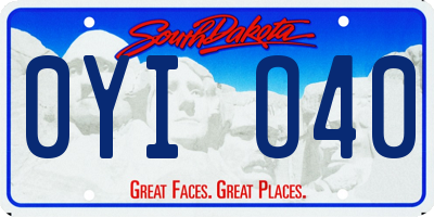 SD license plate 0YIO40
