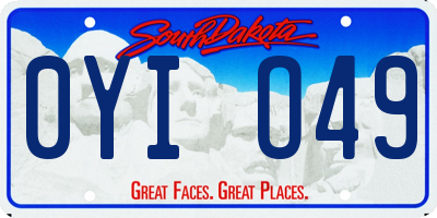 SD license plate 0YIO49