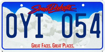 SD license plate 0YIO54