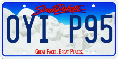 SD license plate 0YIP95