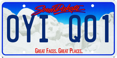 SD license plate 0YIQ01