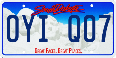 SD license plate 0YIQ07