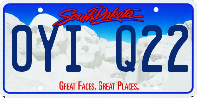 SD license plate 0YIQ22
