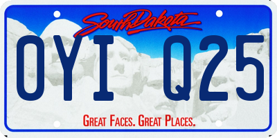 SD license plate 0YIQ25