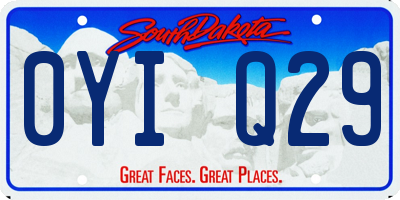 SD license plate 0YIQ29
