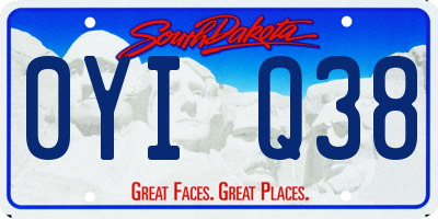 SD license plate 0YIQ38