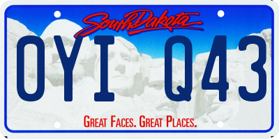 SD license plate 0YIQ43