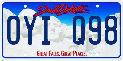 SD license plate 0YIQ98