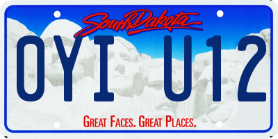SD license plate 0YIU12