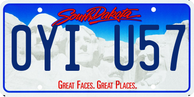 SD license plate 0YIU57