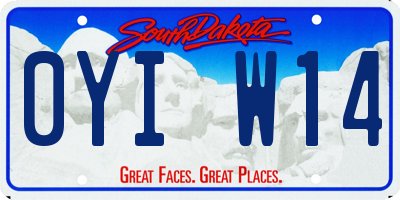 SD license plate 0YIW14