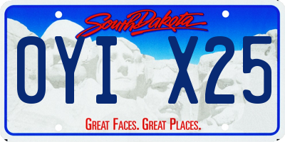 SD license plate 0YIX25