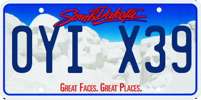 SD license plate 0YIX39