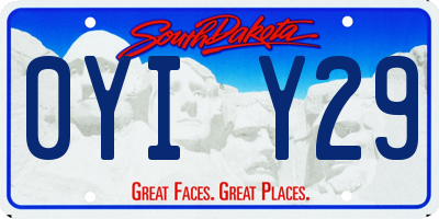 SD license plate 0YIY29