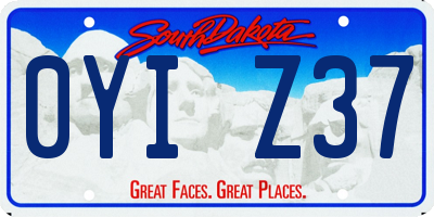 SD license plate 0YIZ37