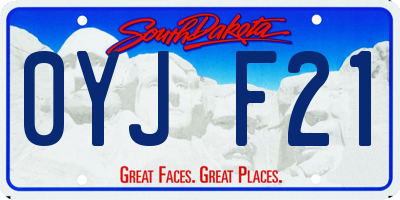 SD license plate 0YJF21