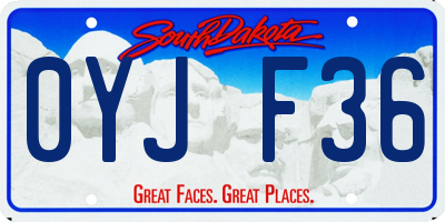 SD license plate 0YJF36