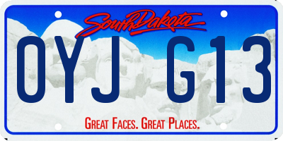 SD license plate 0YJG13