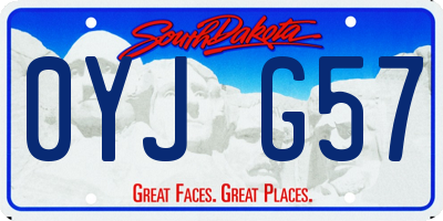 SD license plate 0YJG57