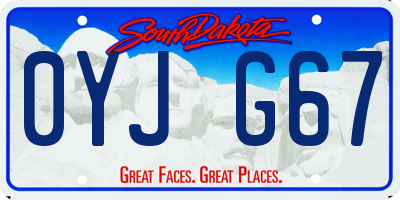 SD license plate 0YJG67